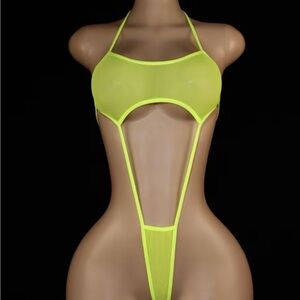 Neon Yellow Sheer Bodysuit